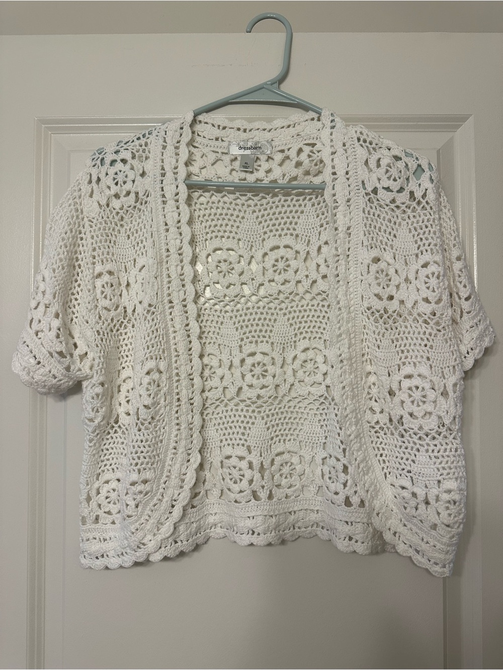 Coastal Grandma Crochet Open-Front Cardigan